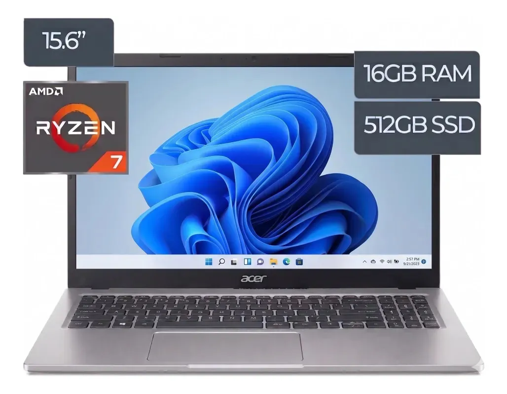 ACER ASPIRE GO 15 AG15-42P-R917 Ryzen 7-7730U 4.5GHZ 16GB 512GB 15.6" FHD SILVER- art 10000001eB