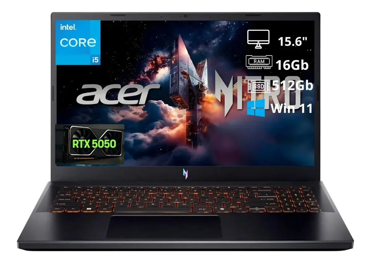 ACER NITRO V ANV15-52-57BB I5-13420H 16GB 512GB 15.6" IPS 165HZ RTX 5050 8GB W11 INGLÉS BLACK- art 10000004C2a
