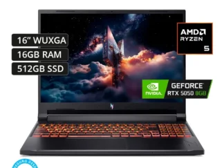 Acer NITRO V 16 ANV16-42-R309 Ryzen 5 240 512GB 16GB 16" FHD+ 180Hz RTX 5050 8gb Teclado Retroiluminado BLACK- art 10000004C8