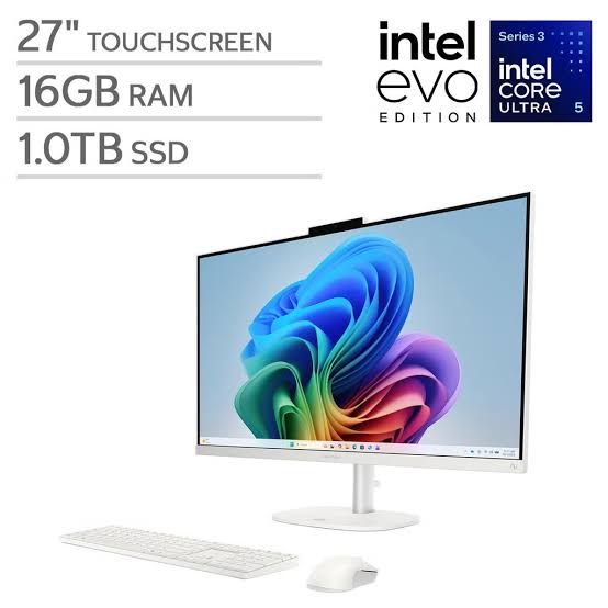 HP OmniStudio X (27-cy0127c) 27″ FULL HD TOUCHSCREEN ALL IN ONE WHITE Ultra 5 325 16GB 1TB 27″ FHD touch IPS incluye teclado y Mouse Combo – art aio10000227cy0127c