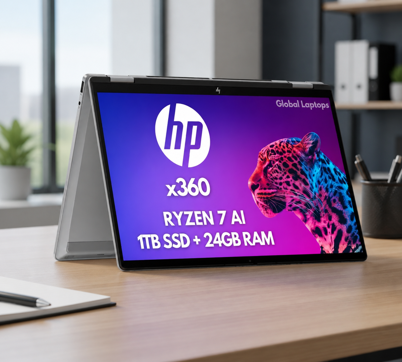 HP OmniBook X Flip Al Ryzen Al 7 350 1TB 24GB 14" 2-IN-1 FHD IPS TOUCHSCREEN SILVER INGLÉS Teclado Retroiluminado- art-10000106f9