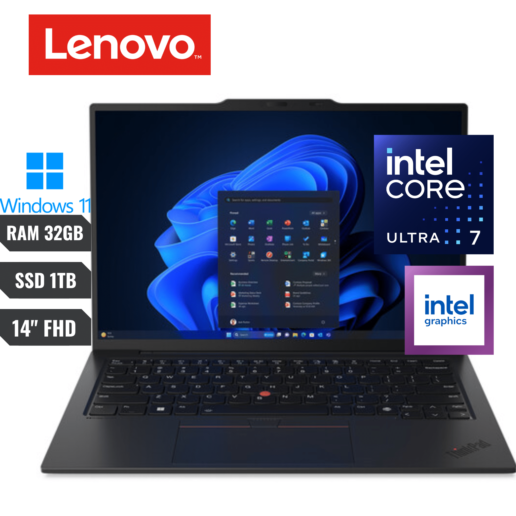 bajó usd100 LENOVO THINKPAD X1 Gen 12 CARBON Ultra 7 155U 12Core 32GB 512GB 14" F HD+ IPS TOUCHSCREEN ECLIPSE BLACK - art 10000019d1
